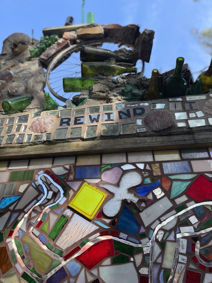 Colorful mosaic art installation