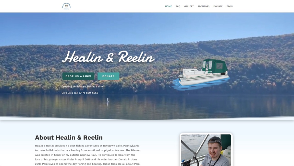 Homepage of the Healin & Reelin website