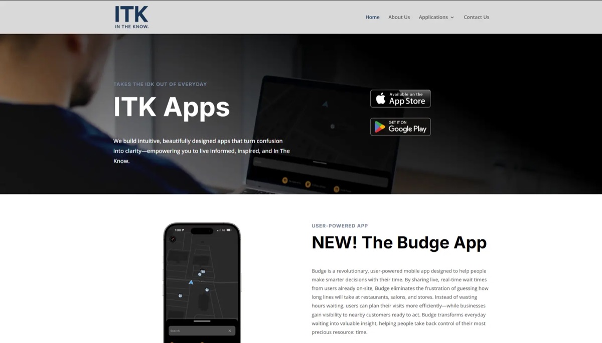 Homepage of the ITK Apps website