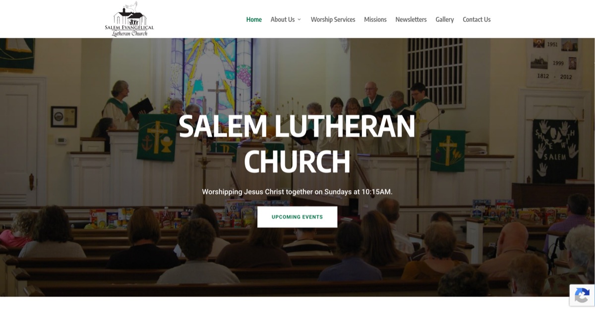 Homepage of the Salem Lutheran Church website