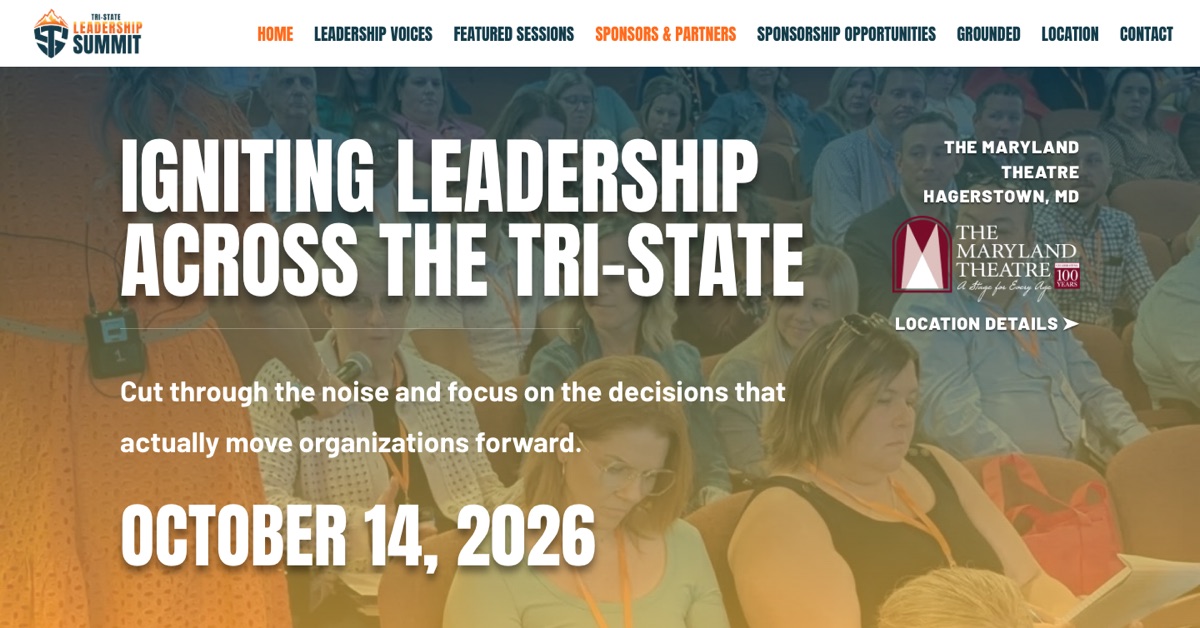 Homepage of the Tri-State Leadership Summit website