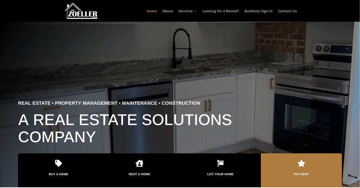 Homepage of the The Zoeller Company website